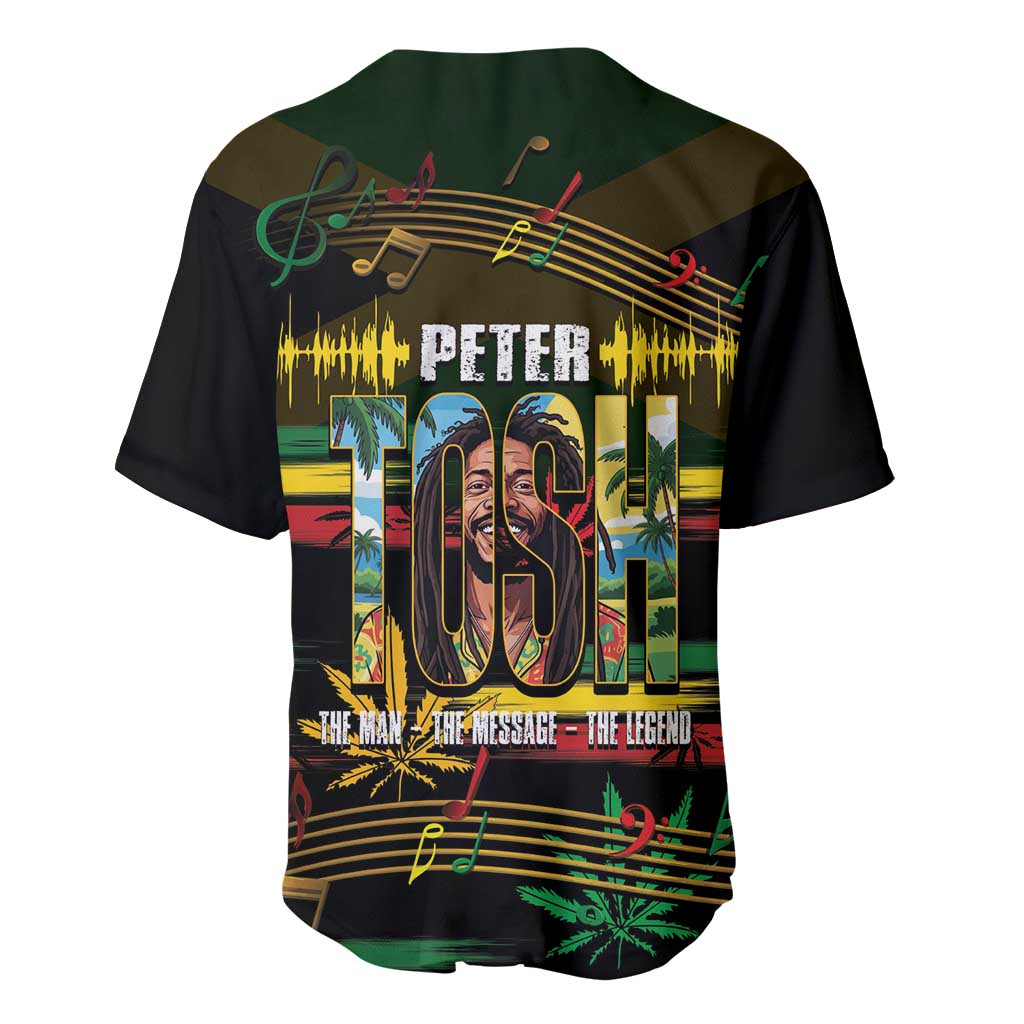 Jamaica Reggae Legend Tosh Baseball Jersey Cannabis Pattern - Wonder Print Shop