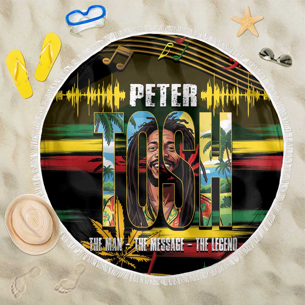 Jamaica Reggae Legend Tosh Beach Blanket Cannabis Pattern - Wonder Print Shop