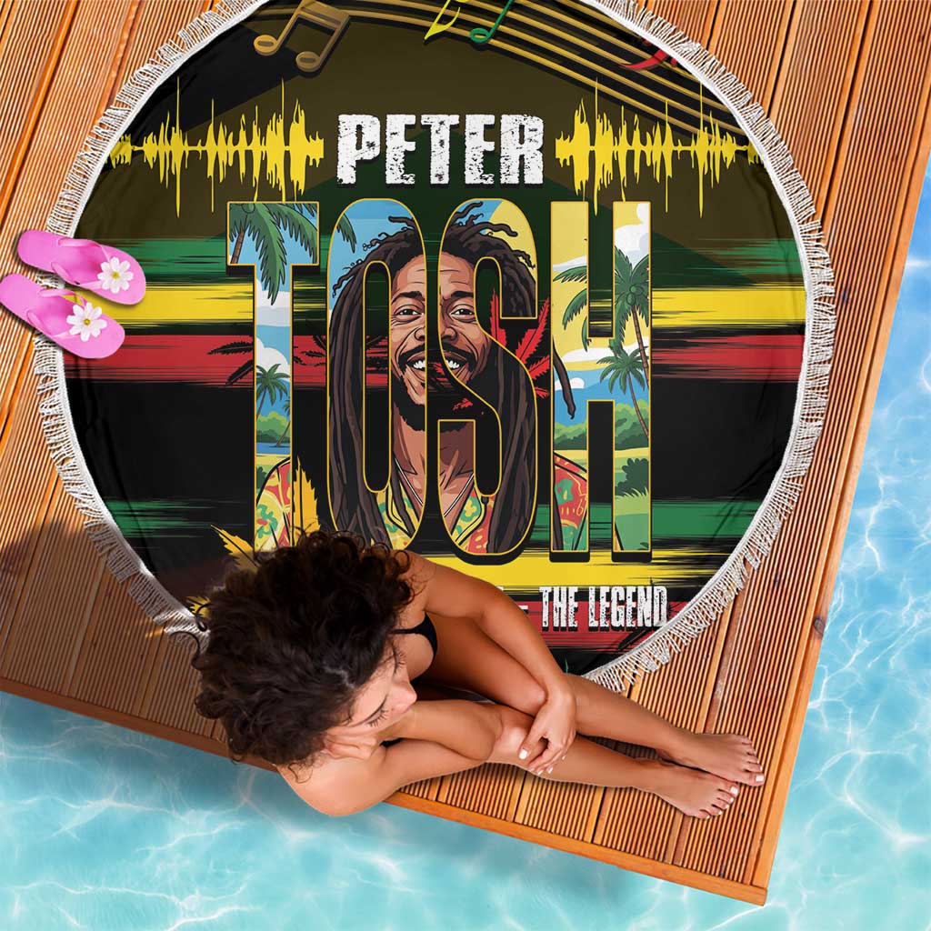 Jamaica Reggae Legend Tosh Beach Blanket Cannabis Pattern - Wonder Print Shop