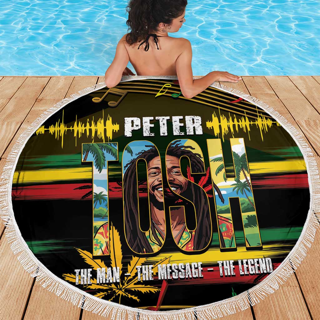 Jamaica Reggae Legend Tosh Beach Blanket Cannabis Pattern - Wonder Print Shop