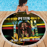Jamaica Reggae Legend Tosh Beach Blanket Cannabis Pattern - Wonder Print Shop