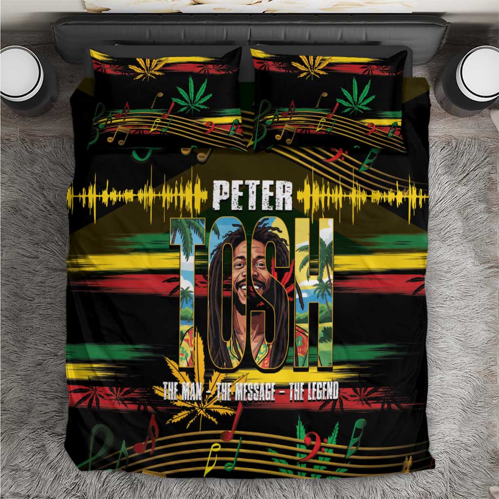 Jamaica Reggae Legend Tosh Bedding Set Cannabis Pattern - Wonder Print Shop