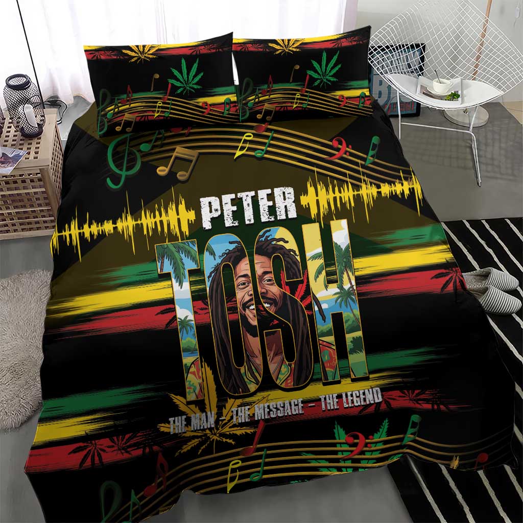 Jamaica Reggae Legend Tosh Bedding Set Cannabis Pattern - Wonder Print Shop