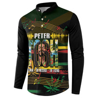 Jamaica Reggae Legend Tosh Button Sweatshirt Cannabis Pattern - Wonder Print Shop
