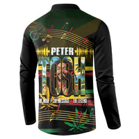 Jamaica Reggae Legend Tosh Button Sweatshirt Cannabis Pattern - Wonder Print Shop