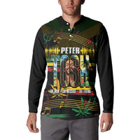 Jamaica Reggae Legend Tosh Button Sweatshirt Cannabis Pattern - Wonder Print Shop