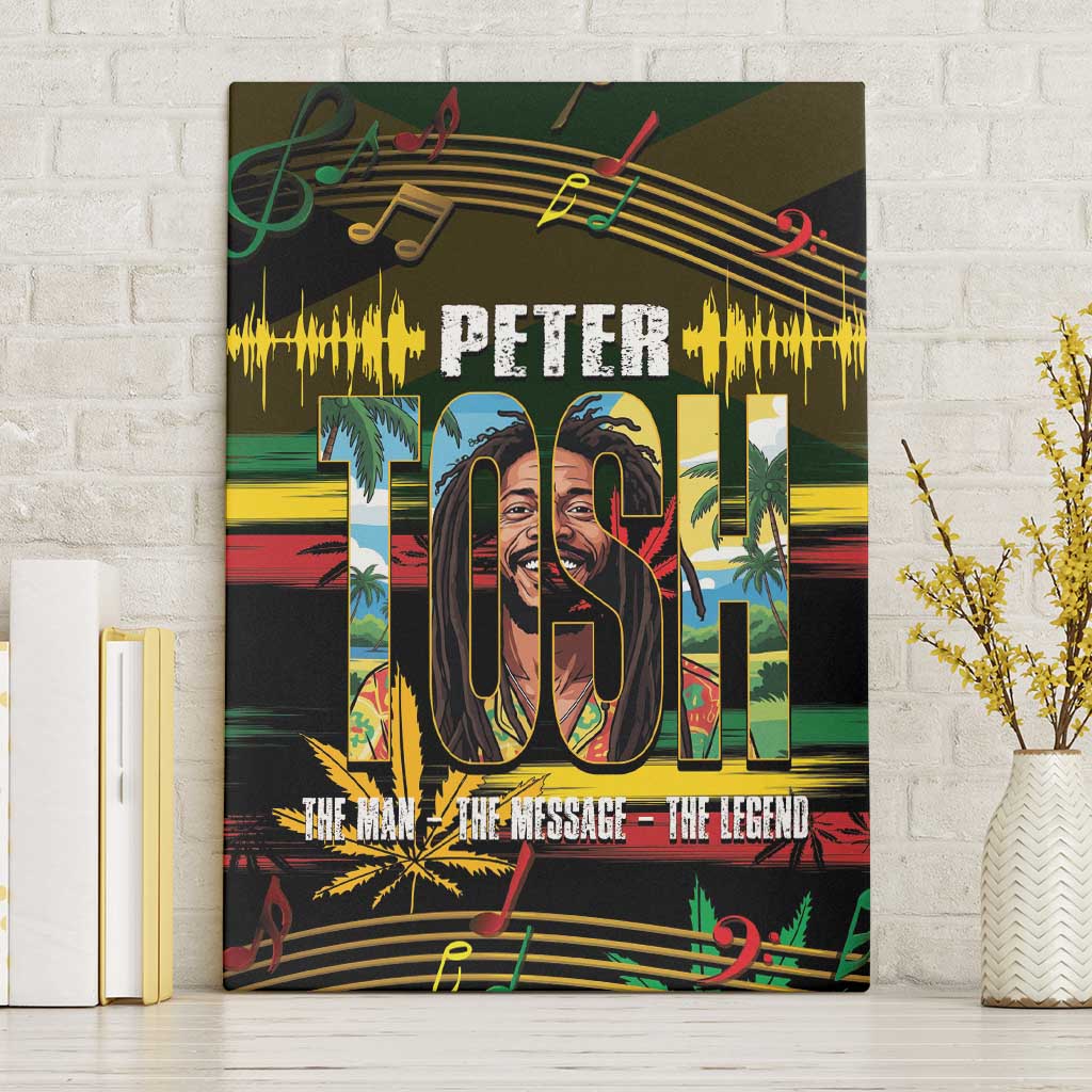 Jamaica Reggae Legend Tosh Canvas Wall Art Cannabis Pattern - Wonder Print Shop