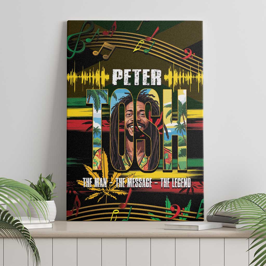 Jamaica Reggae Legend Tosh Canvas Wall Art Cannabis Pattern - Wonder Print Shop