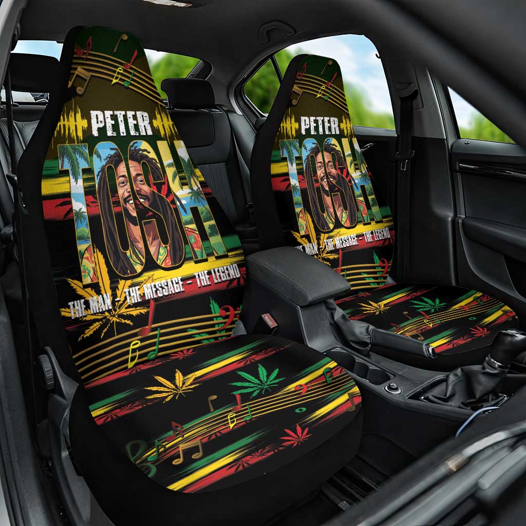 Jamaica Reggae Legend Tosh Car Seat Cover Cannabis Pattern - Wonder Print Shop