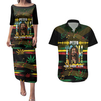 Jamaica Reggae Legend Tosh Couples Matching Puletasi and Hawaiian Shirt Cannabis Pattern - Wonder Print Shop