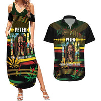 Jamaica Reggae Legend Tosh Couples Matching Summer Maxi Dress and Hawaiian Shirt Cannabis Pattern - Wonder Print Shop