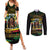 Jamaica Reggae Legend Tosh Couples Matching Summer Maxi Dress and Long Sleeve Button Shirt Cannabis Pattern - Wonder Print Shop