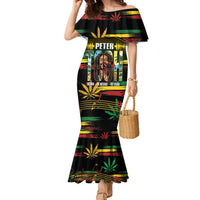 Jamaica Reggae Legend Tosh Family Matching Mermaid Dress and Hawaiian Shirt Cannabis Pattern - Wonder Print Shop