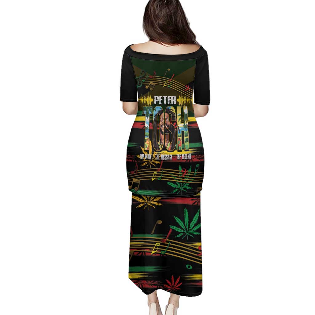 Jamaica Reggae Legend Tosh Family Matching Puletasi and Hawaiian Shirt Cannabis Pattern - Wonder Print Shop