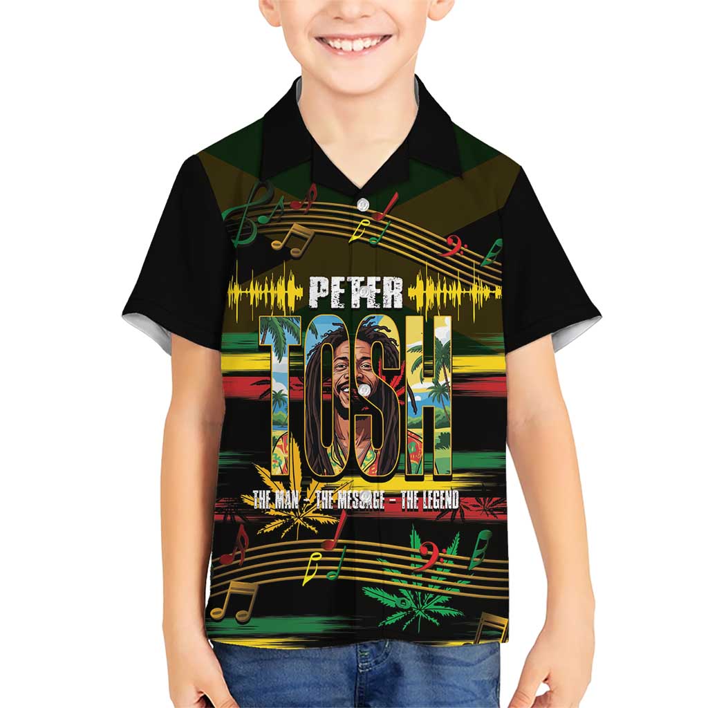 Jamaica Reggae Legend Tosh Family Matching Short Sleeve Bodycon Dress and Hawaiian Shirt Cannabis Pattern - Wonder Print Shop