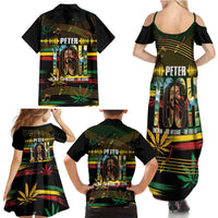 Jamaica Reggae Legend Tosh Family Matching Summer Maxi Dress and Hawaiian Shirt Cannabis Pattern - Wonder Print Shop
