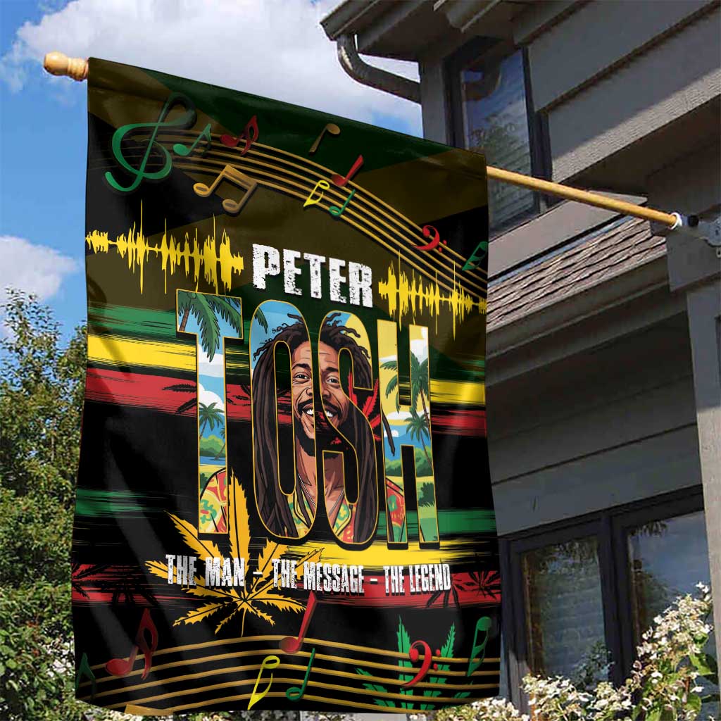 Jamaica Reggae Legend Tosh Garden Flag Cannabis Pattern - Wonder Print Shop
