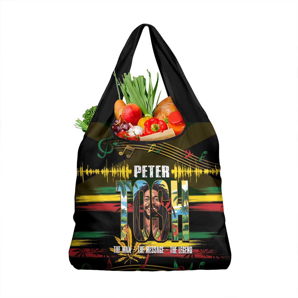 Jamaica Reggae Legend Tosh Grocery Bag Cannabis Pattern - Wonder Print Shop