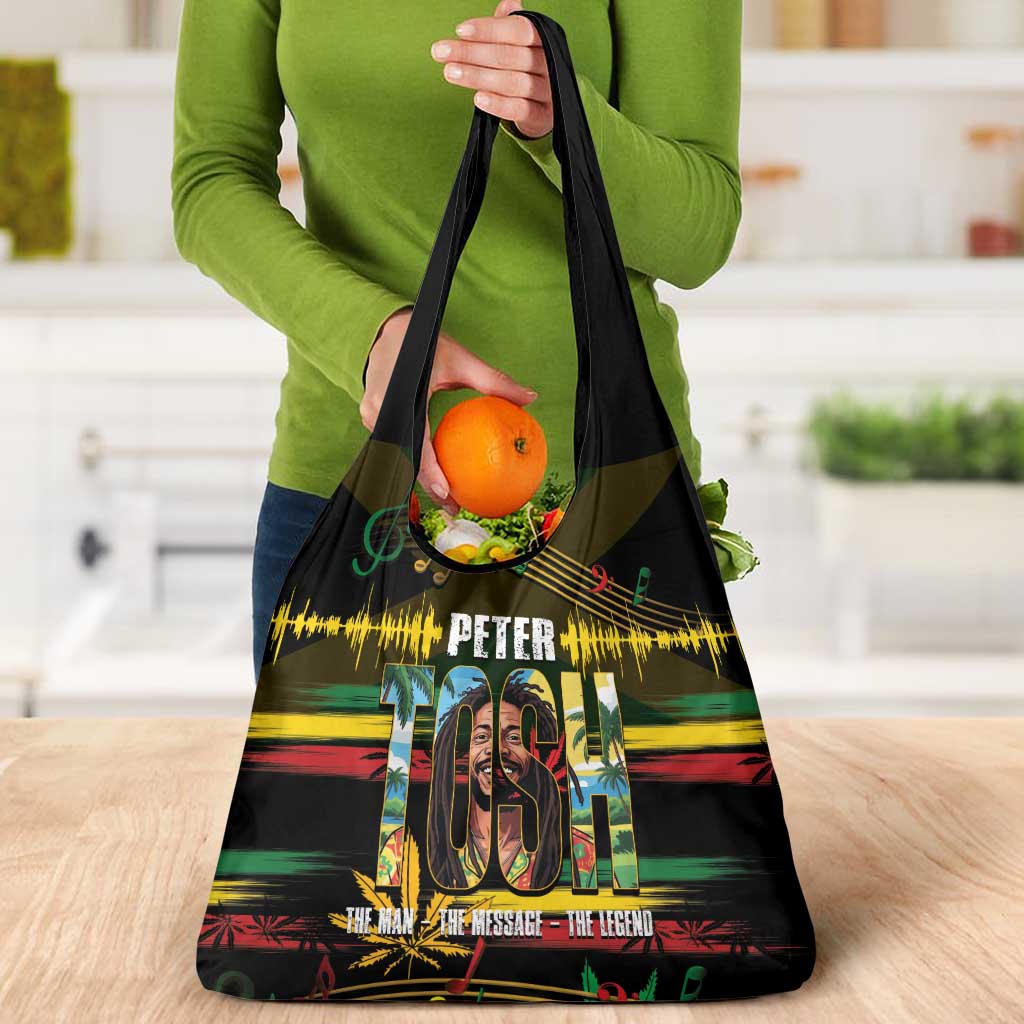 Jamaica Reggae Legend Tosh Grocery Bag Cannabis Pattern - Wonder Print Shop