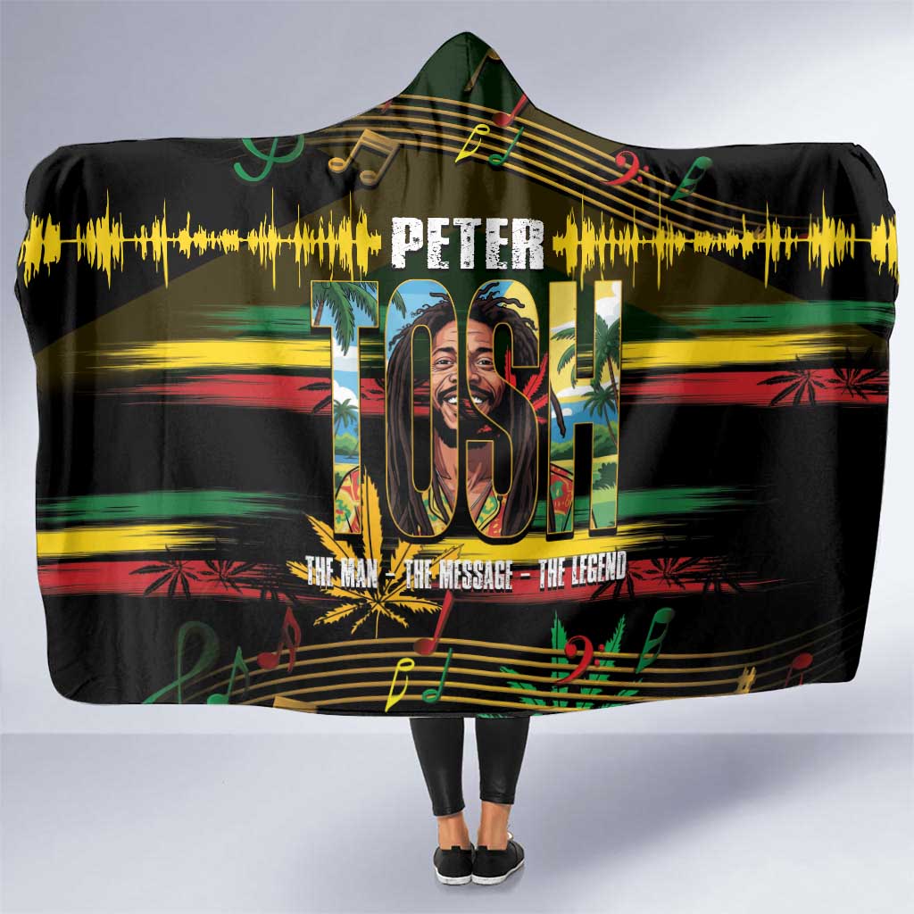 Jamaica Reggae Legend Tosh Hooded Blanket Cannabis Pattern - Wonder Print Shop