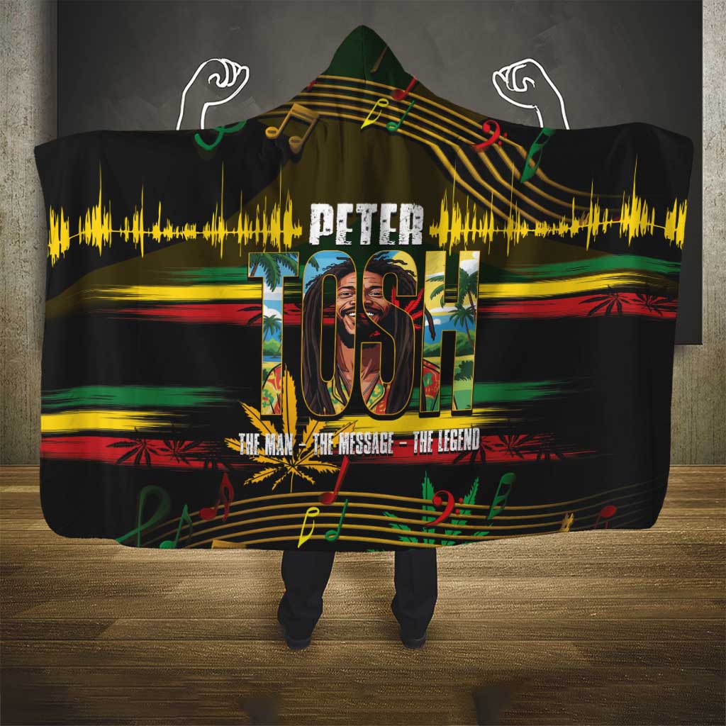 Jamaica Reggae Legend Tosh Hooded Blanket Cannabis Pattern - Wonder Print Shop