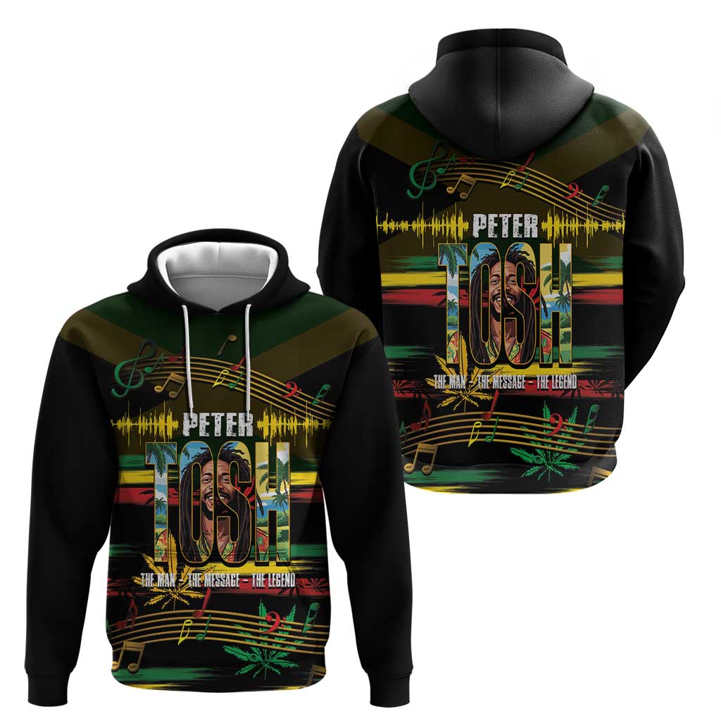 Jamaica Reggae Legend Tosh Hoodie Cannabis Pattern - Wonder Print Shop
