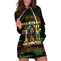 Jamaica Reggae Legend Tosh Hoodie Dress Cannabis Pattern - Wonder Print Shop