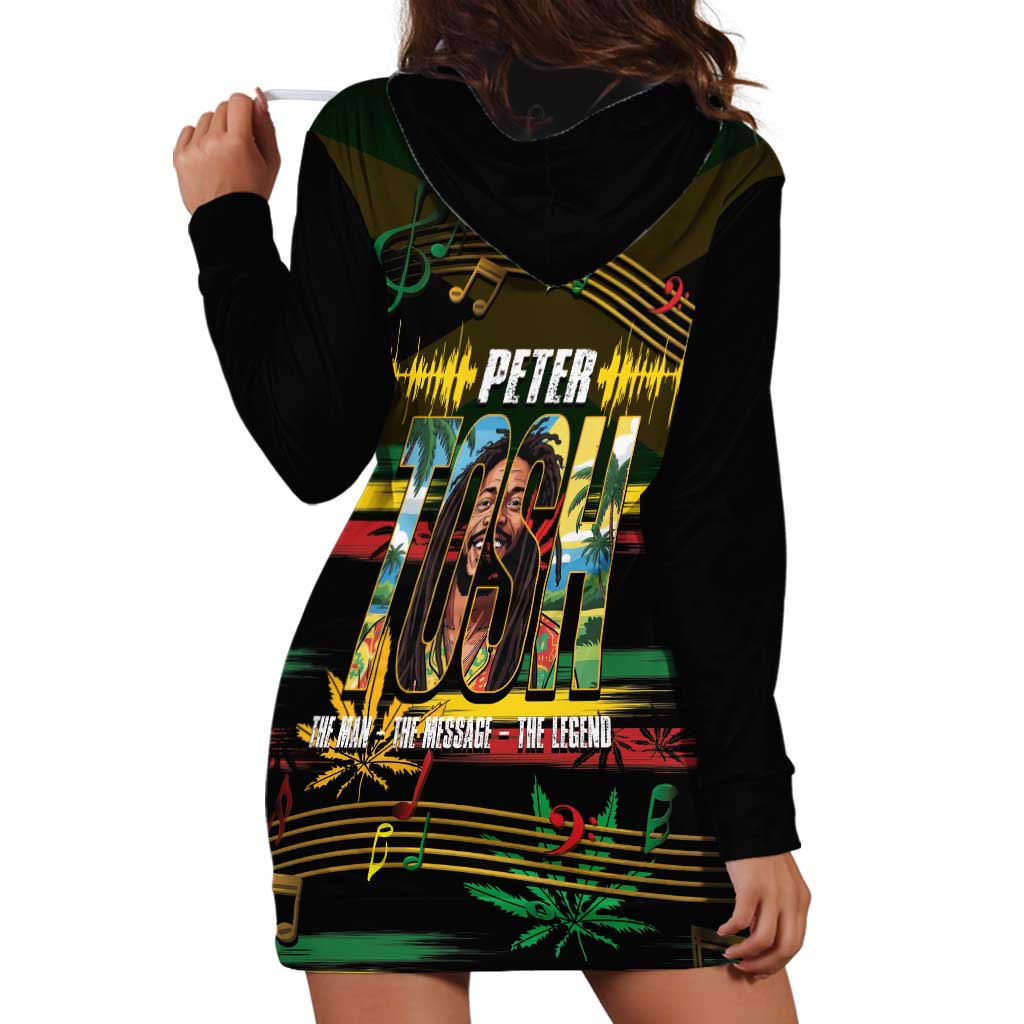 Jamaica Reggae Legend Tosh Hoodie Dress Cannabis Pattern - Wonder Print Shop