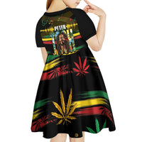 Jamaica Reggae Legend Tosh Kid Short Sleeve Dress Cannabis Pattern - Wonder Print Shop