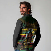 Jamaica Reggae Legend Tosh Long Sleeve Polo Shirt Cannabis Pattern - Wonder Print Shop