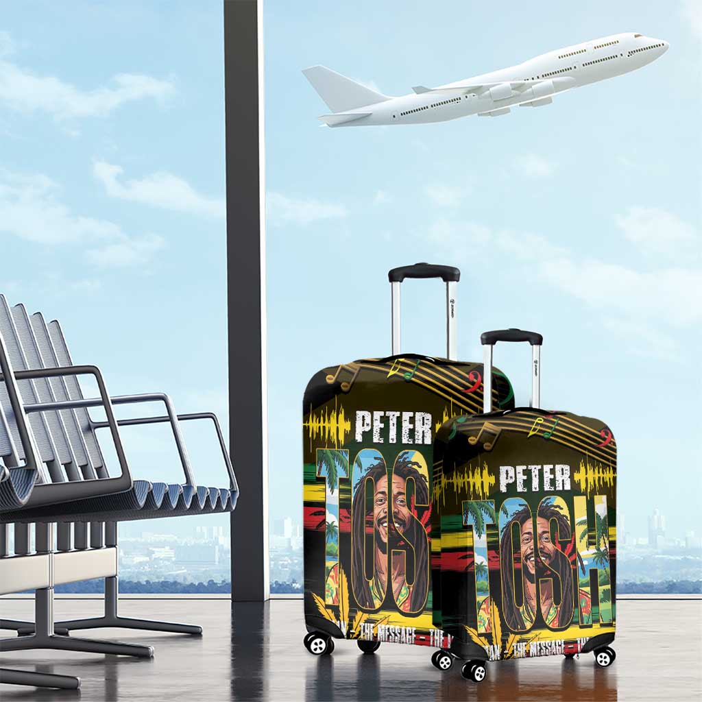 Jamaica Reggae Legend Tosh Luggage Cover Cannabis Pattern - Wonder Print Shop