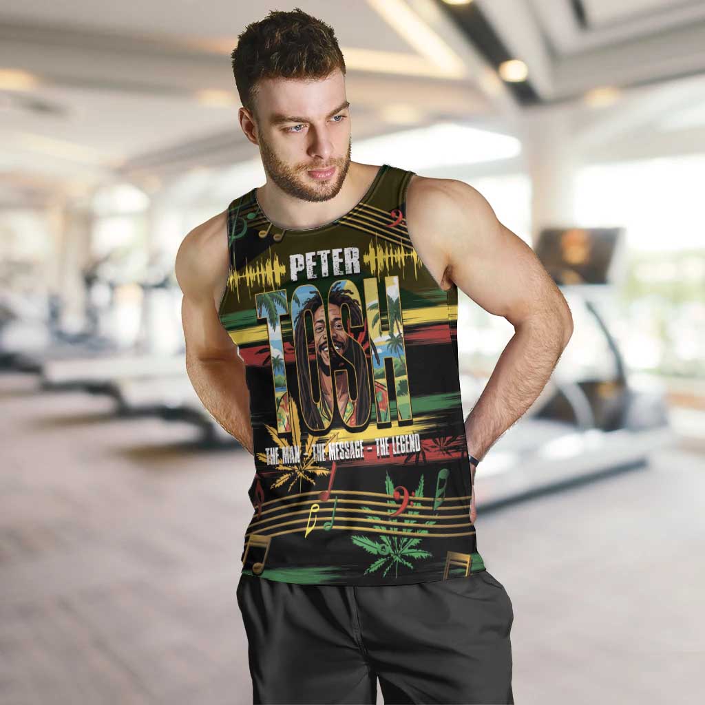 Jamaica Reggae Legend Tosh Men Tank Top Cannabis Pattern - Wonder Print Shop