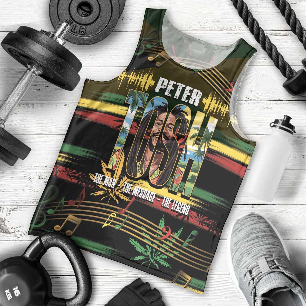Jamaica Reggae Legend Tosh Men Tank Top Cannabis Pattern - Wonder Print Shop
