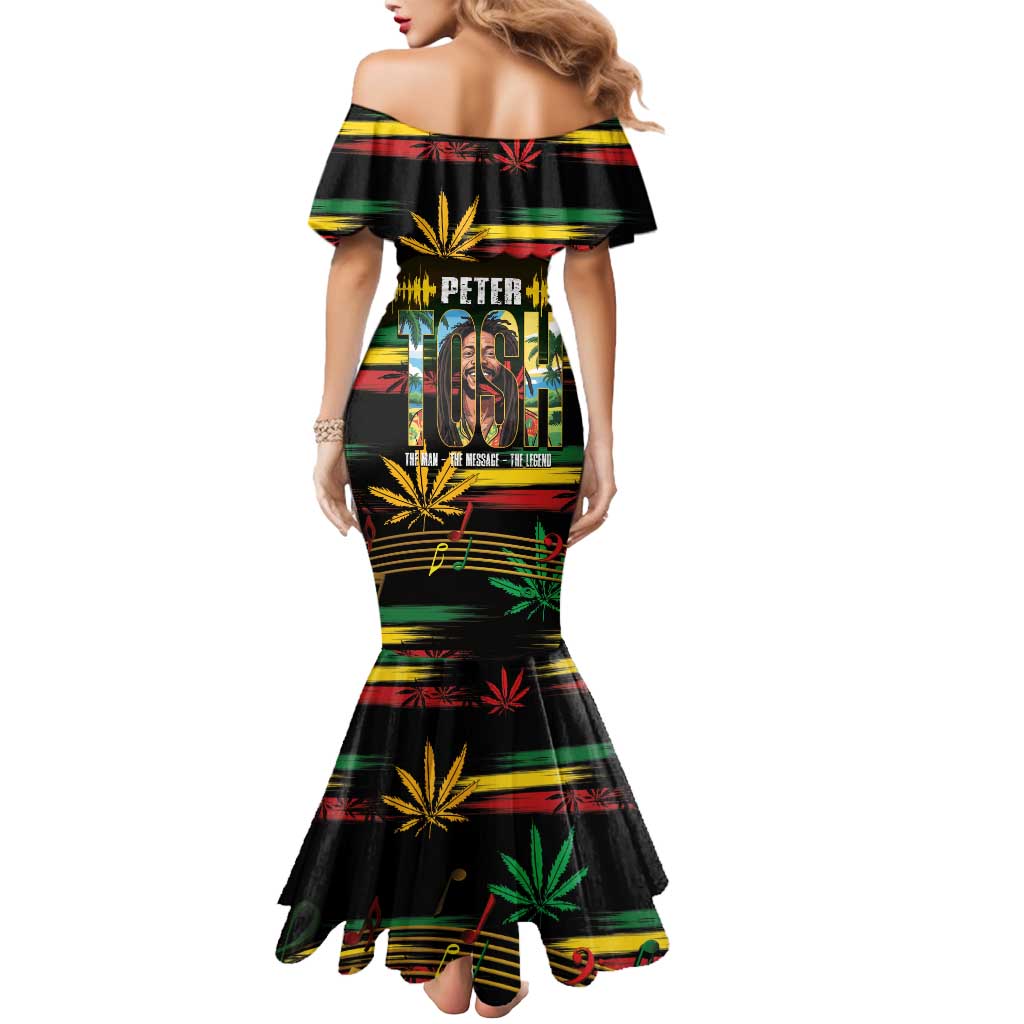 Jamaica Reggae Legend Tosh Mermaid Dress Cannabis Pattern - Wonder Print Shop