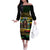 Jamaica Reggae Legend Tosh Off The Shoulder Long Sleeve Dress Cannabis Pattern - Wonder Print Shop