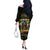 Jamaica Reggae Legend Tosh Off The Shoulder Long Sleeve Dress Cannabis Pattern - Wonder Print Shop