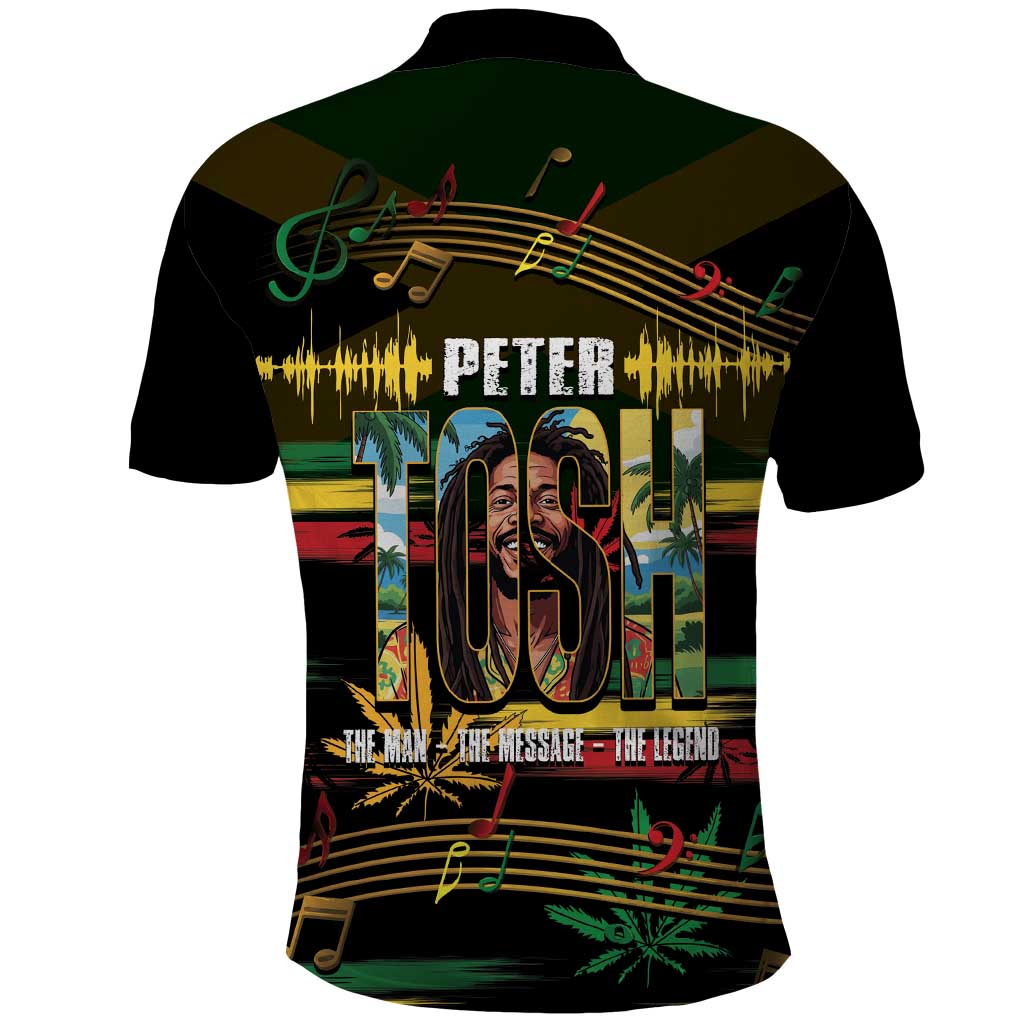 Jamaica Reggae Legend Tosh Polo Shirt Cannabis Pattern - Wonder Print Shop