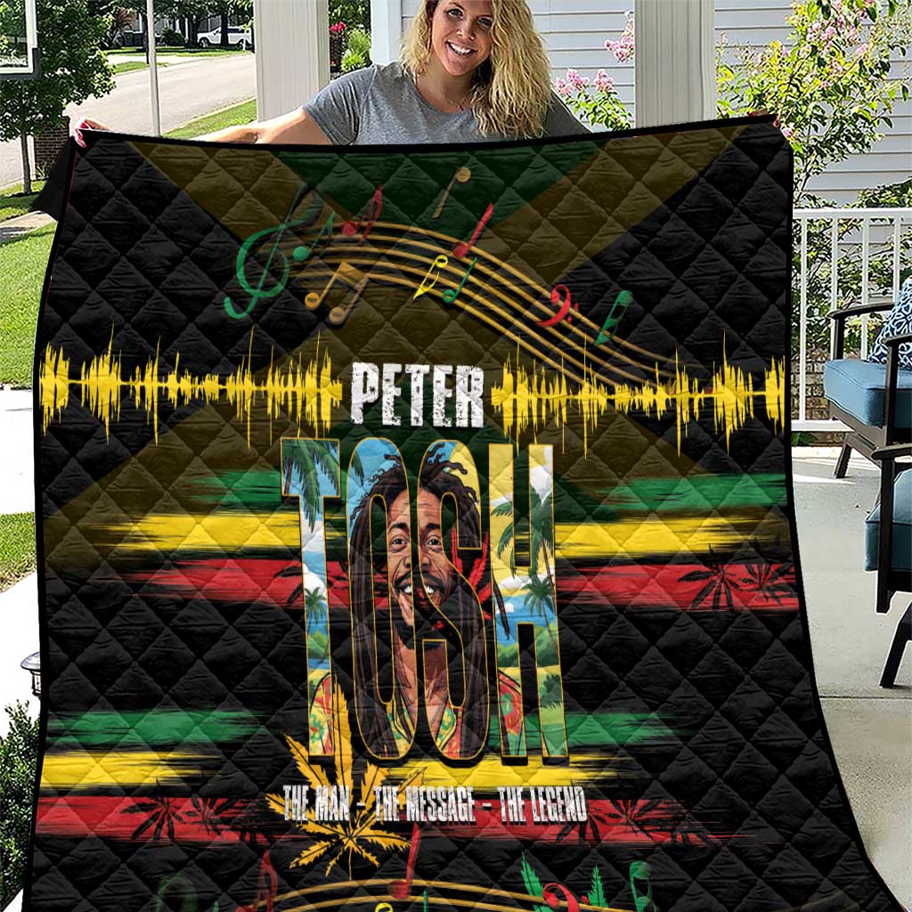 Jamaica Reggae Legend Tosh Quilt Cannabis Pattern - Wonder Print Shop