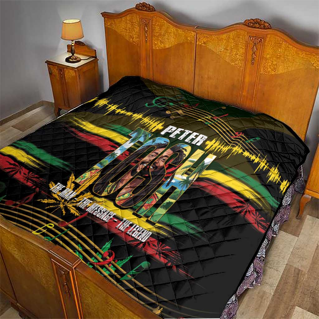 Jamaica Reggae Legend Tosh Quilt Cannabis Pattern - Wonder Print Shop