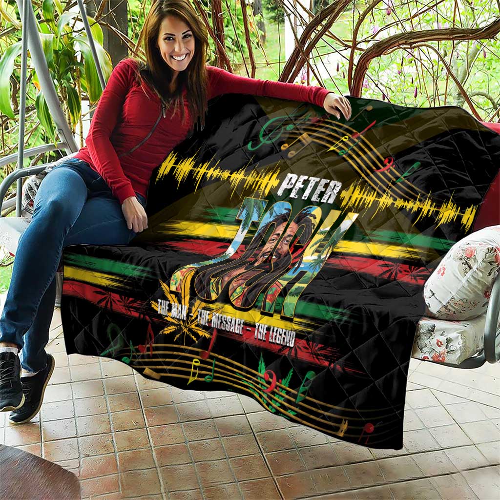 Jamaica Reggae Legend Tosh Quilt Cannabis Pattern - Wonder Print Shop