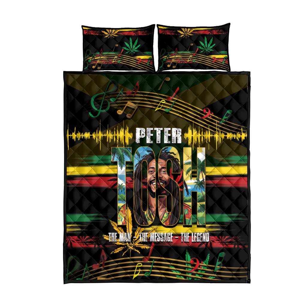 Jamaica Reggae Legend Tosh Quilt Bed Set Cannabis Pattern - Wonder Print Shop