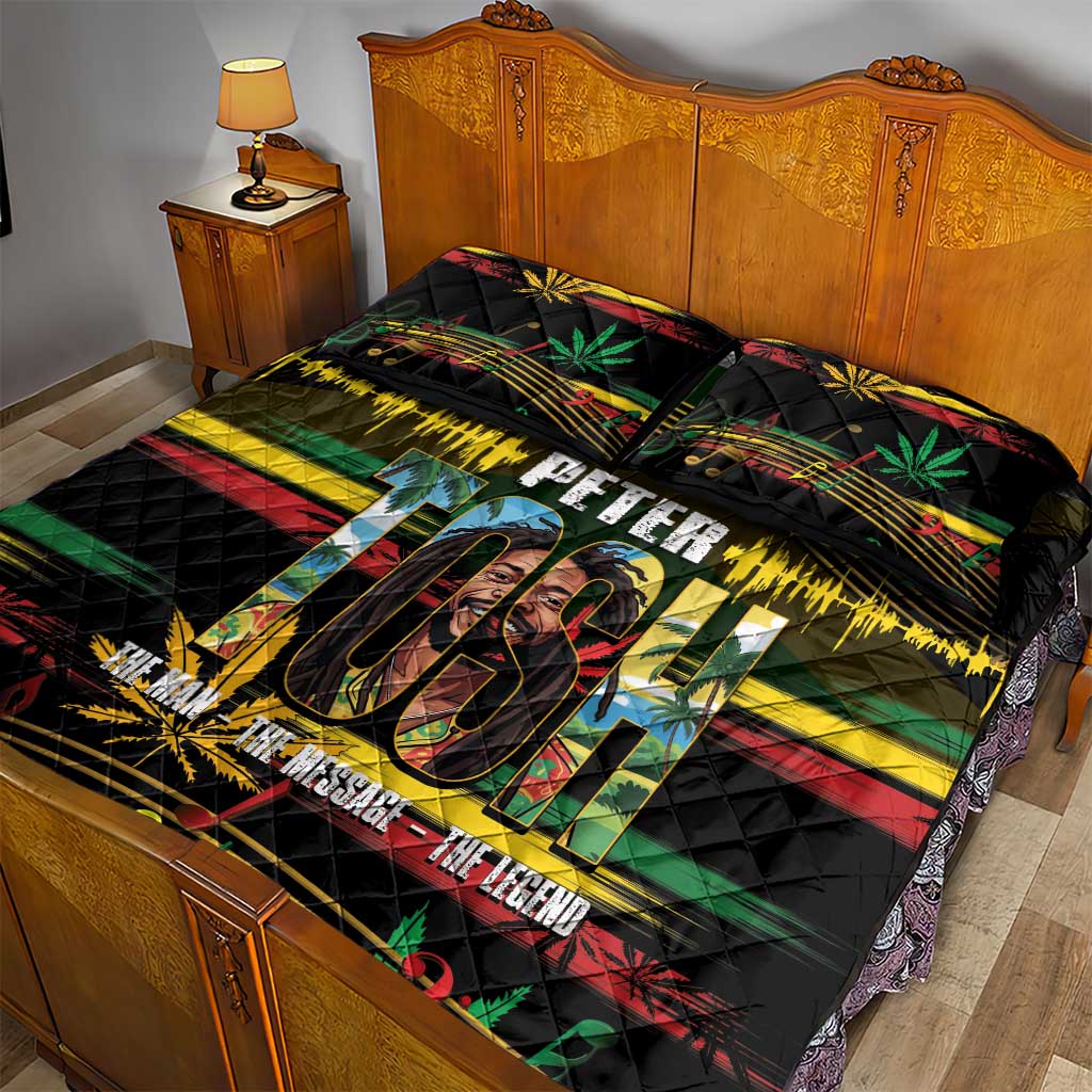 Jamaica Reggae Legend Tosh Quilt Bed Set Cannabis Pattern - Wonder Print Shop