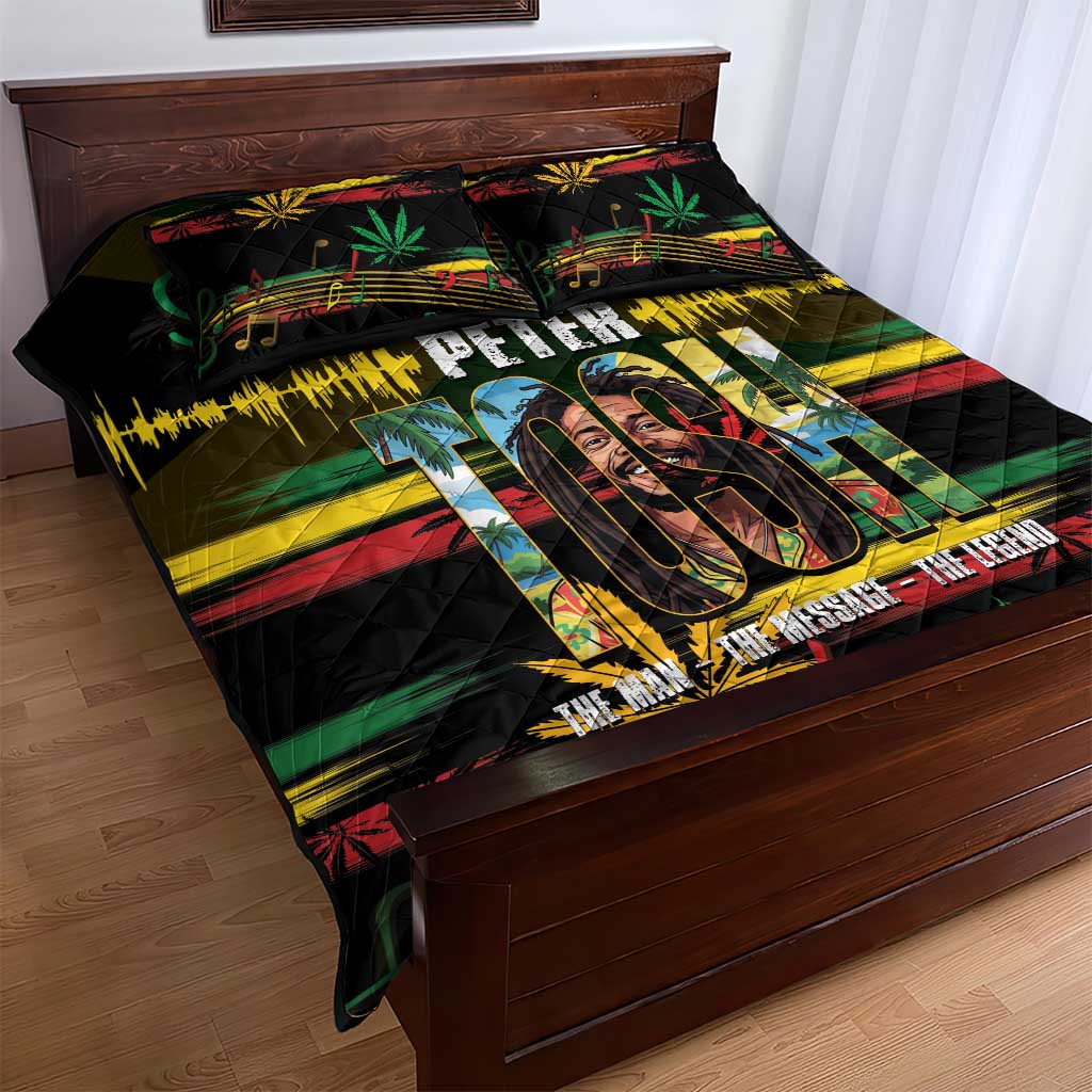 Jamaica Reggae Legend Tosh Quilt Bed Set Cannabis Pattern - Wonder Print Shop