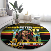 Jamaica Reggae Legend Tosh Round Carpet Cannabis Pattern - Wonder Print Shop