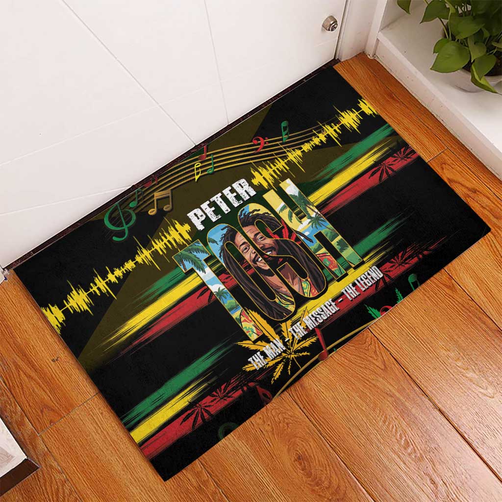 Jamaica Reggae Legend Tosh Rubber Doormat Cannabis Pattern - Wonder Print Shop