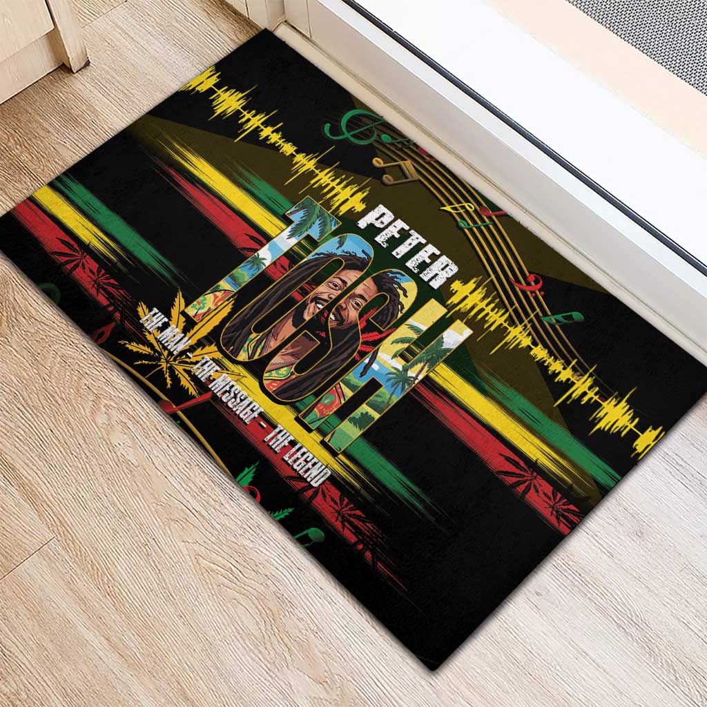 Jamaica Reggae Legend Tosh Rubber Doormat Cannabis Pattern - Wonder Print Shop