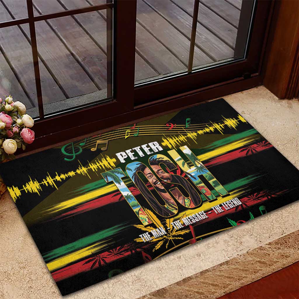 Jamaica Reggae Legend Tosh Rubber Doormat Cannabis Pattern - Wonder Print Shop
