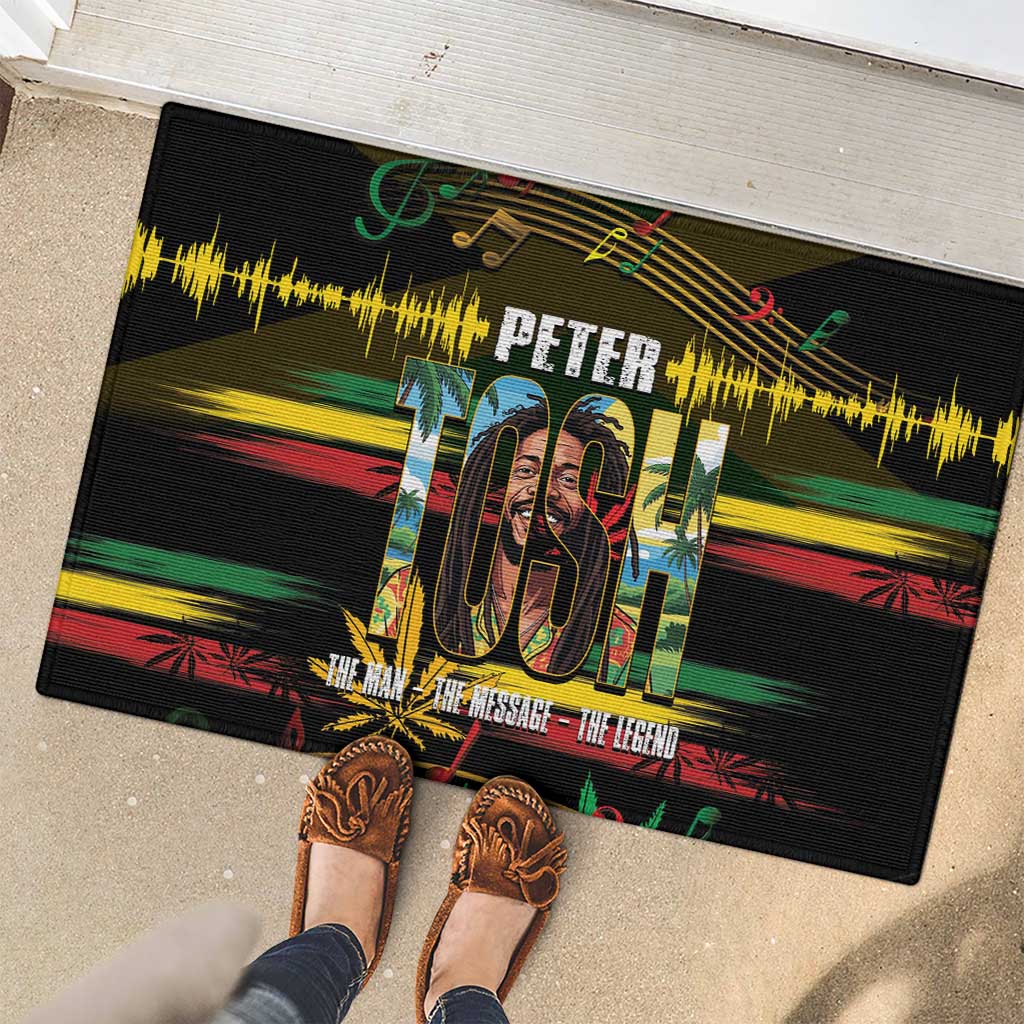 Jamaica Reggae Legend Tosh Rubber Doormat Cannabis Pattern - Wonder Print Shop