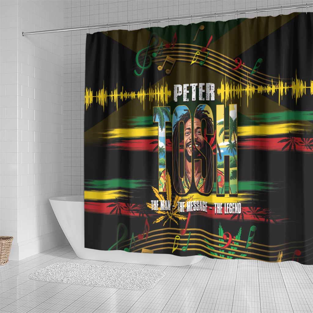 Jamaica Reggae Legend Tosh Shower Curtain Cannabis Pattern - Wonder Print Shop