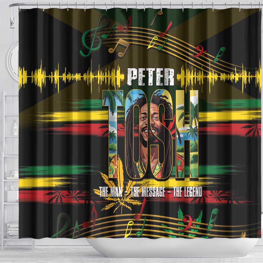 Jamaica Reggae Legend Tosh Shower Curtain Cannabis Pattern - Wonder Print Shop